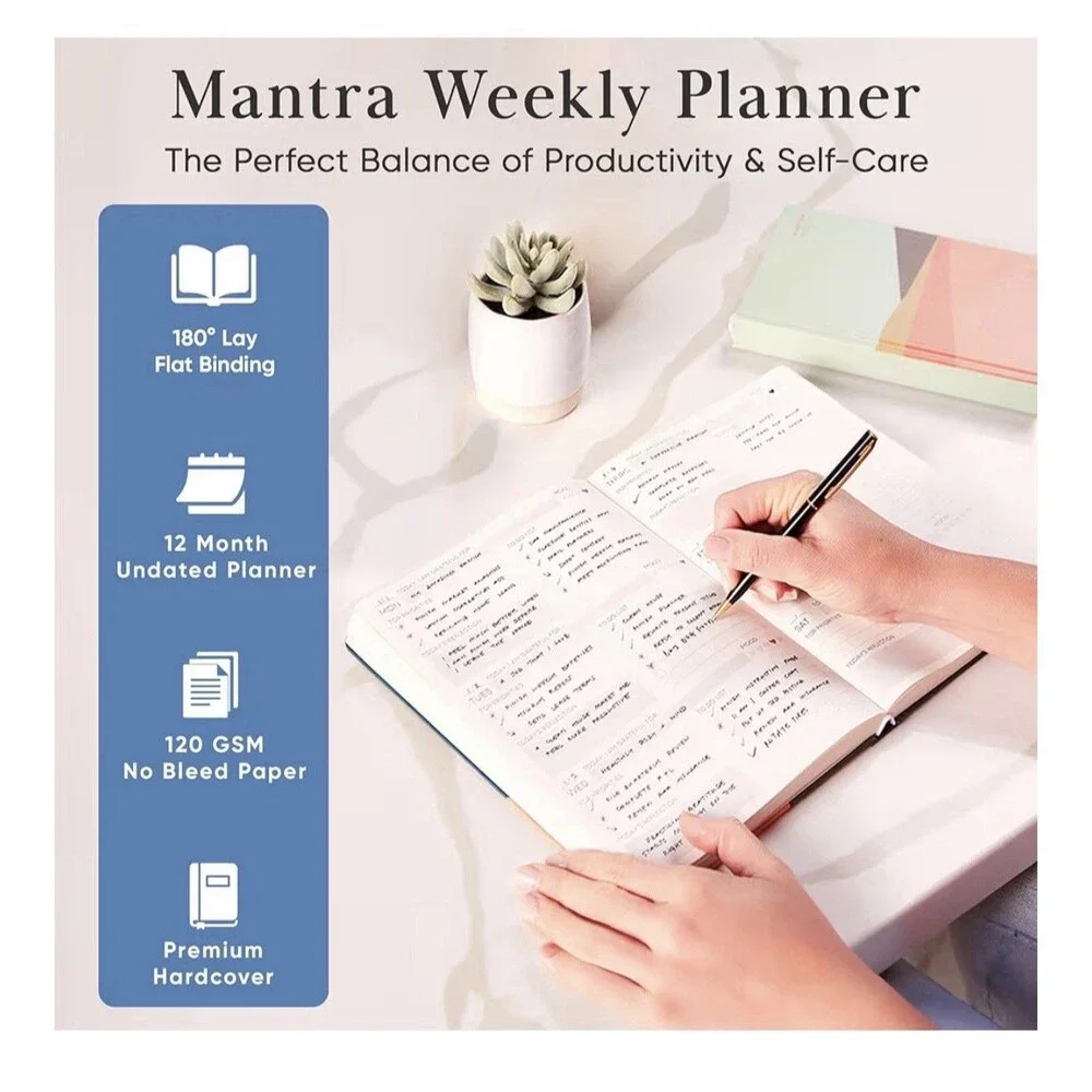 Mantra Planner, Daily & Gratitude Journal To-do List, Self Care & Habit Tracker